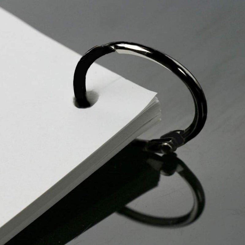 Cykemo Loose Leaf Binder Rings 3 Inch Black Nickel Plated Steel Book Rings Album (10 Pack) - Image 3